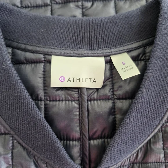 Athleta Grandview Prima Loft Long Quilted Jacket Navy Lightweight Puffer-SZ S - Picture 11 of 14